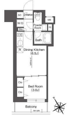 BluRock後楽園 403号室 間取り図