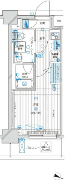 メインステージ白山II 602号室 間取り図