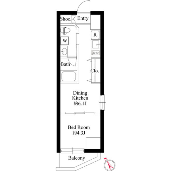 La Perla Bunkyo-Koishikawa（ラ・ペルラ文京小石川） 602号室 間取り図