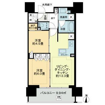 シティハウス湯島ステーションコート 404号室 間取り図
