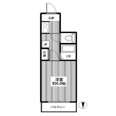 後楽園キャステール 408号室 間取り図