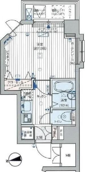 ソアブール千駄木駅前 304号室 間取り図