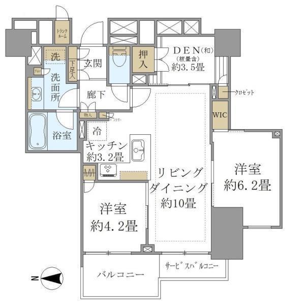 Brillia Tower上野池之端 804号室 間取り図