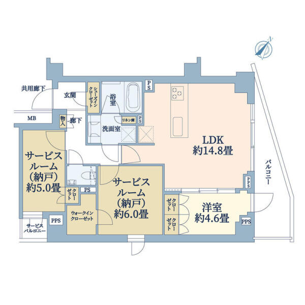 ディアナコート小石川播磨坂レジデンス 404号室 間取り図