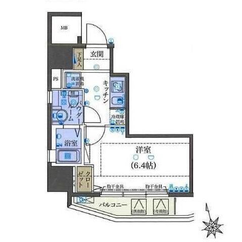 リヴシティ文京本郷 1202号室 間取り図