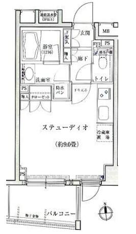 ドルフ後楽園ステーションフロント 1003号室 間取り図
