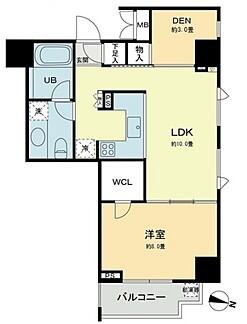 ベルファース本郷弓町 1401号室 間取り図