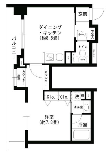 クリオ文京小石川 1504号室 間取り図