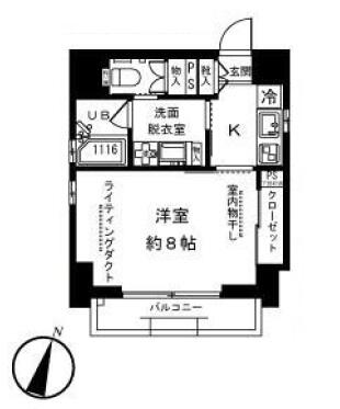 ドミール文京小石川 402号室 間取り図