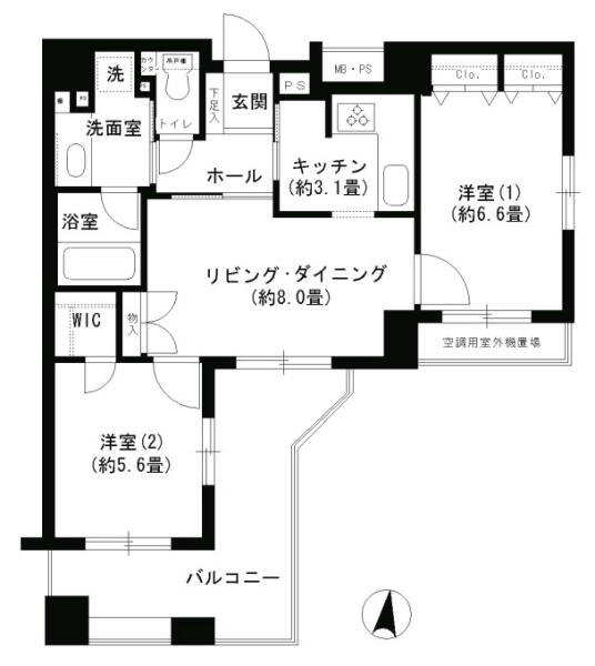 クリオ文京小石川 1403号室 間取り図