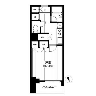 サンウッド文京千駄木フラッツ 201号室 間取り図