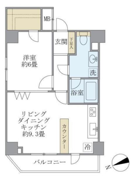 KDXレジデンス文京湯島 1101号室 間取り図