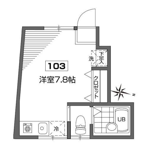 グランエッグス茗荷谷 103号室 間取り図
