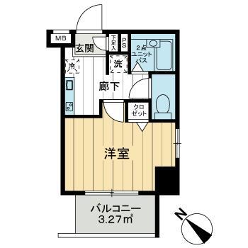 メインステージ白山 401号室 間取り図
