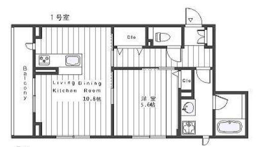 ティーリア小石川 401号室 間取り図