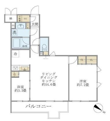 ビューテラス茗荷谷 502号室 間取り図