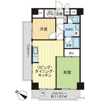 ライオンズプラザお茶の水 1101号室 間取り図