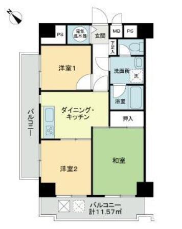 ライオンズプラザお茶の水 501号室 間取り図