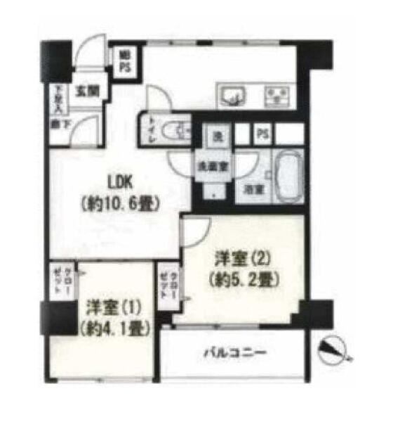 シャトー文京 903号室 間取り図