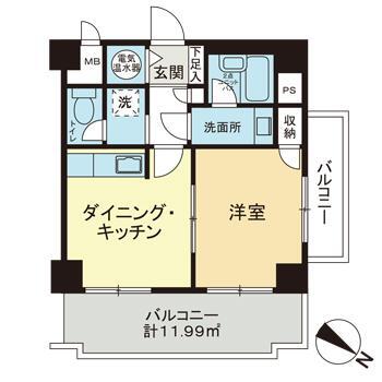 ライオンズプラザお茶の水 1109号室 間取り図