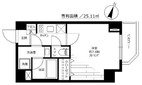 グラントゥルース本郷 601号室 間取り図