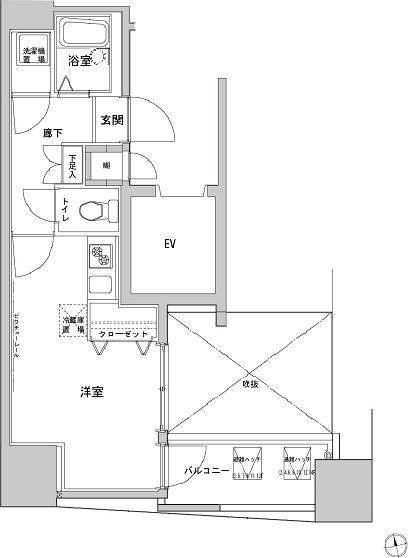 VIDA文京本郷 1302号室 間取り図