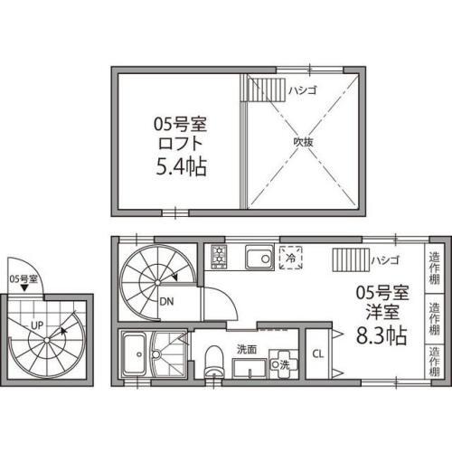 グランエッグス東大前 05号室 間取り図