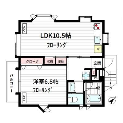 House of 白山 2F号室 間取り図