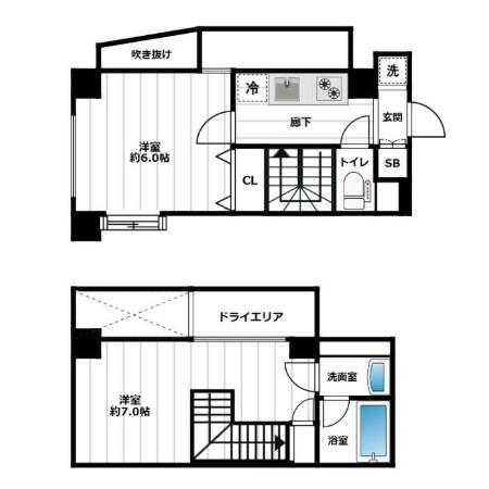 パレステュディオ小石川後楽園 210号室 間取り図