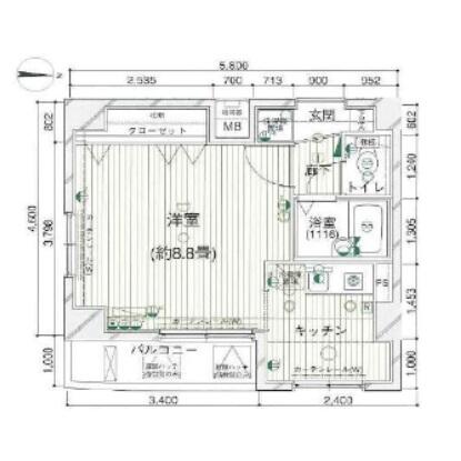 OLIO湯島 201号室 間取り図