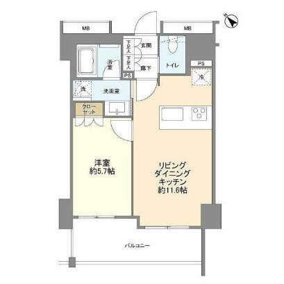 シェフルール文京茗荷谷 204号室 間取り図