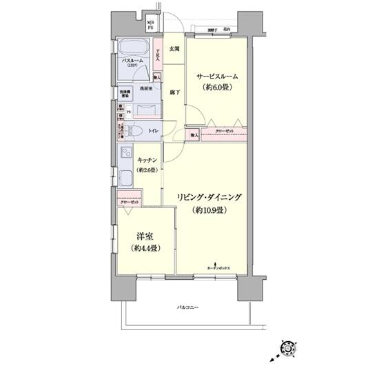 クリオ千駄木動坂 301号室 間取り図