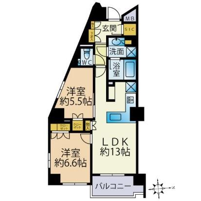 オープンレジデンシア本郷菊坂 403号室 間取り図