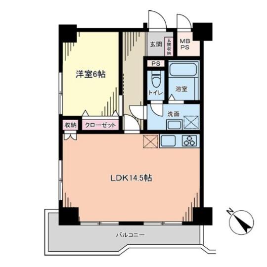 朝日千駄木マンション 204号室 間取り図