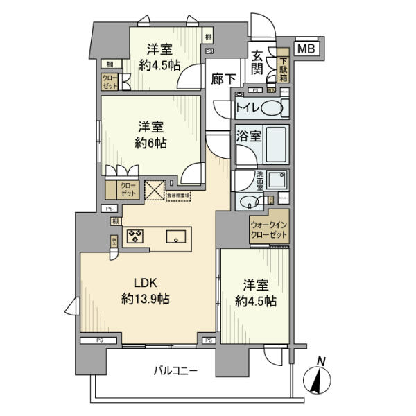 ルジェンテ文京湯島 501号室 間取り図