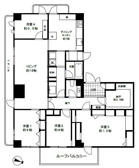 ヒルトップ道灌山 300号室 間取り図