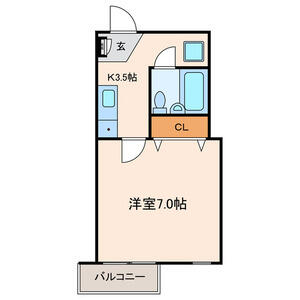 ホワイエカルム 202号室 間取り図