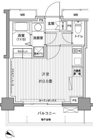 ヒューリックレジデンス茗荷谷 209号室 間取り図