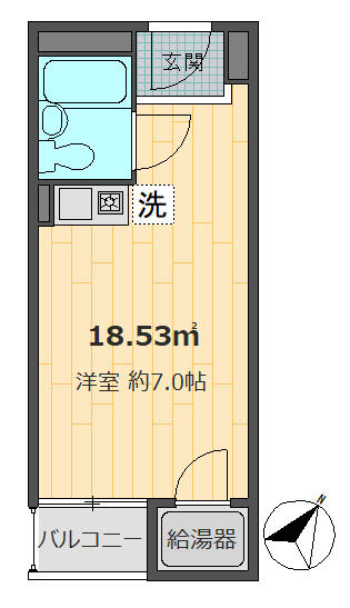 シャルマン文京千駄木 607号室 間取り図