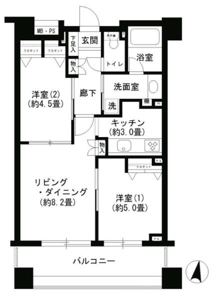 クリオ文京小石川 602号室 間取り図