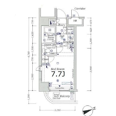 シンシア千駄木 602号室 間取り図