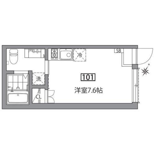 グランエッグス新大塚E 101号室 間取り図