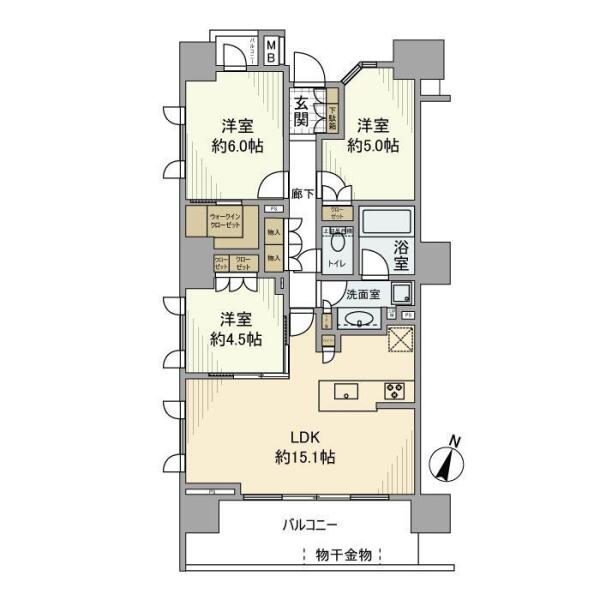 ルフォン文京本駒込 1201号室 間取り図