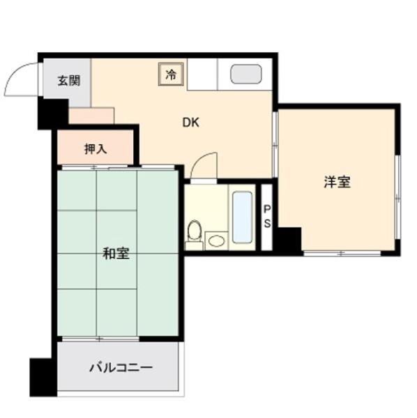 リレント白山 205号室 間取り図