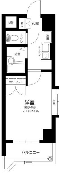 メインステージ早稲田 1101号室 間取り図