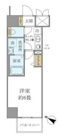 シエル白山B館 401号室 間取り図