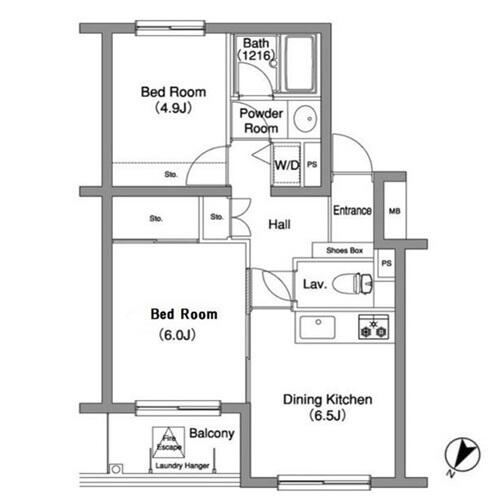 コンフォリア千石 107号室 間取り図