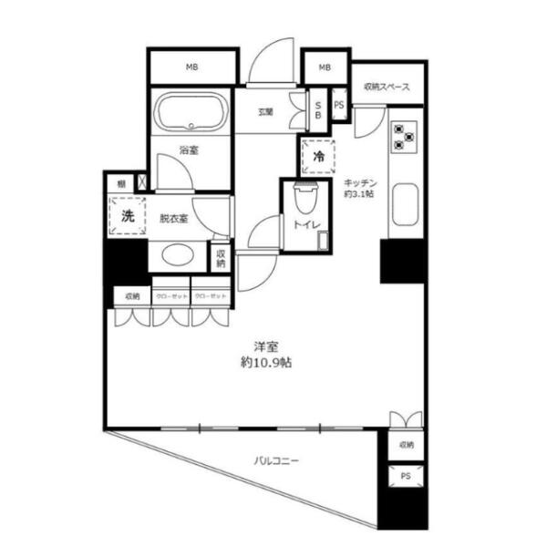 サンウッド文京千駄木フラッツ 6F 間取り図